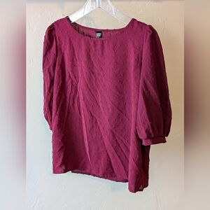 Maroon Textured Blouse